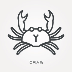 Line icon crab