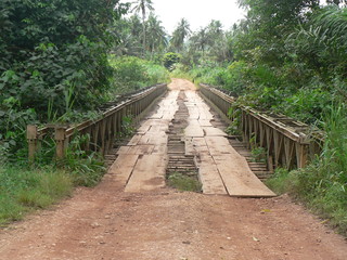 Holzbrücke in Ghana / Afrika