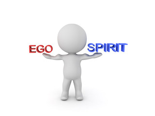 3D Character balacing ego and spirit