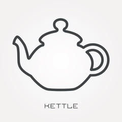 Line icon kettle