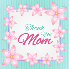 Mother's Day design with glossy flowers. Vector.