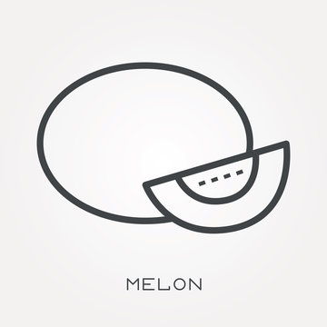 Line icon melon