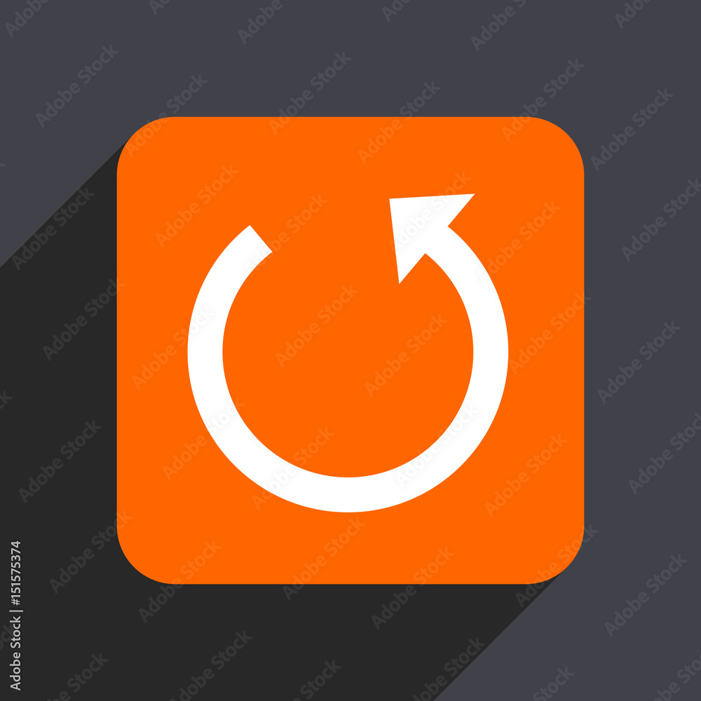 Poster rotate orange flat design web icon isolated on gray background