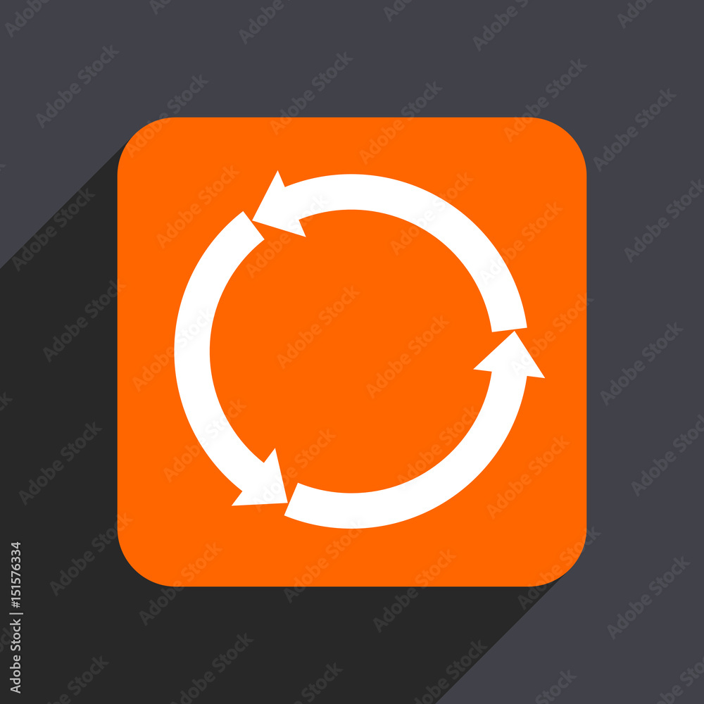 Poster Reblue yellow glossy web orange flat design web icon isolated on gray background