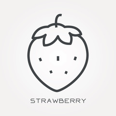 Line icon strawberry