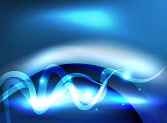 Glowing shiny wave background