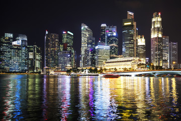 Fototapeta na wymiar Singapore night skyline