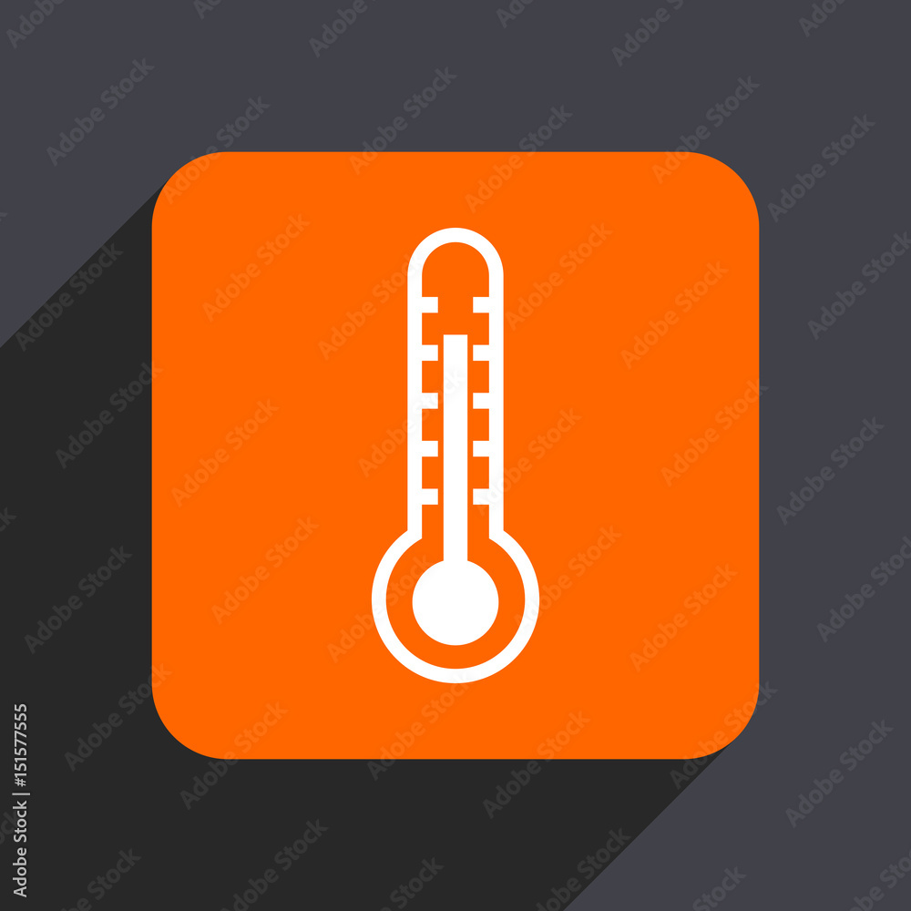 Aufkleber thermometer orange flat design web icon isolated on gray background
