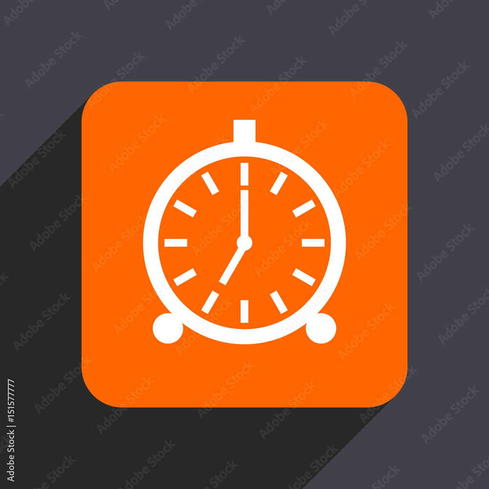 Poster alarm orange flat design web icon isolated on gray background