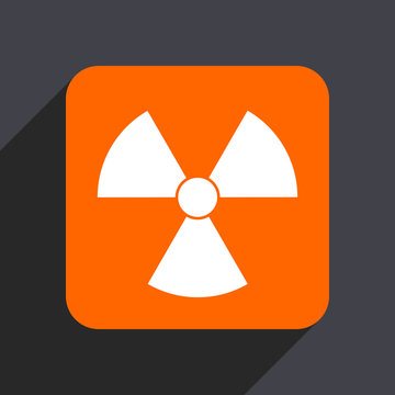 Radiation orange flat design web icon isolated on gray background