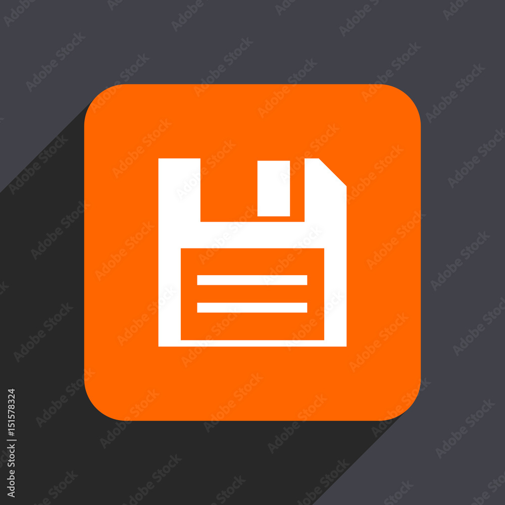 Aufkleber disk orange flat design web icon isolated on gray background