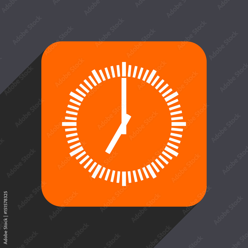 Poster time orange flat design web icon isolated on gray background