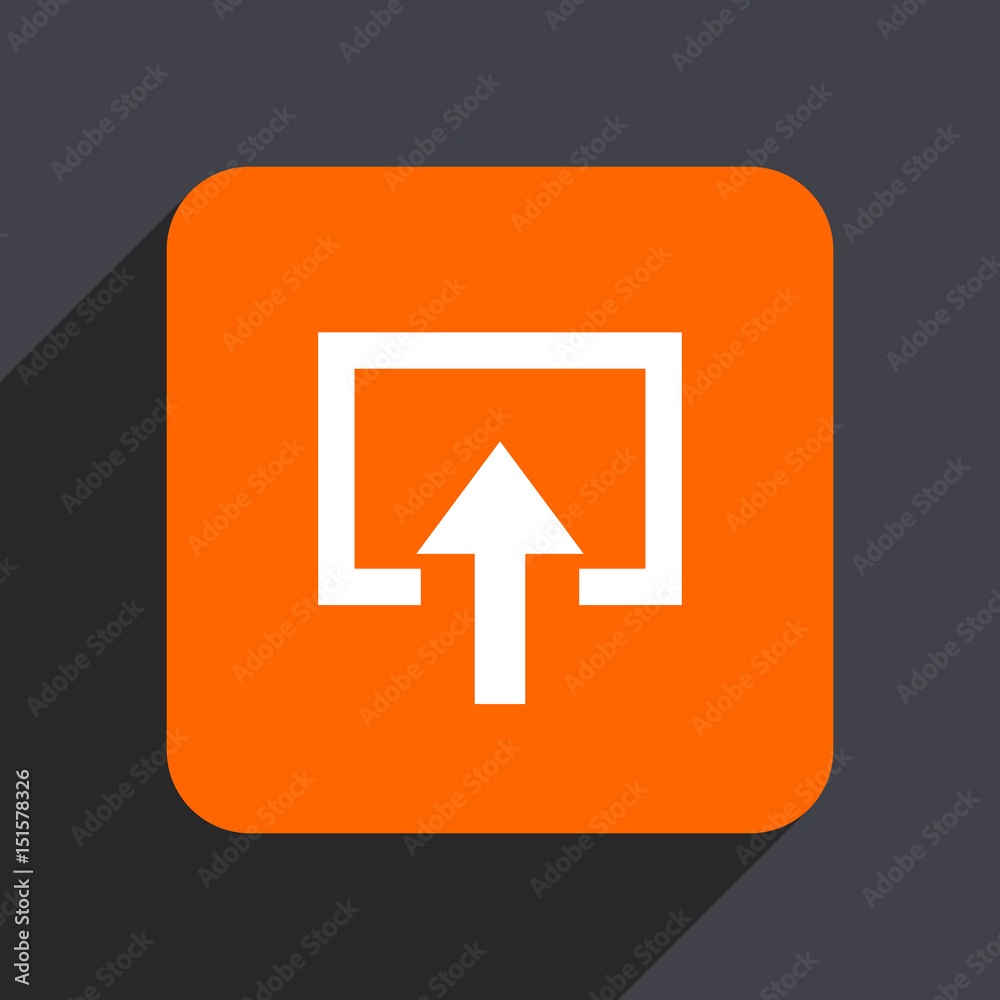 Aufkleber enter orange flat design web icon isolated on gray background