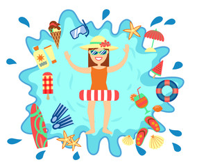 Beach summer splash fun concept