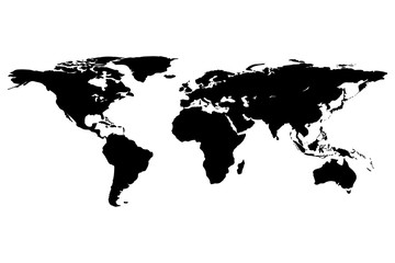 Fototapeta na wymiar Worldmap template silhouette. World map for infographic. Vector illustration isolated on white