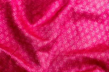 Fototapeta na wymiar Pink fabric silk texture thai style for background.