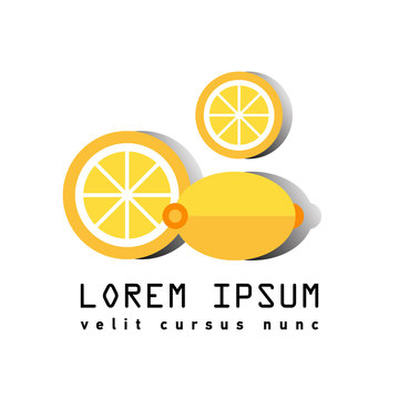 Flat icon of lemon