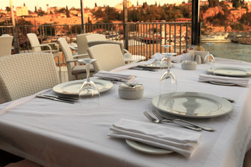 Interior of restaurant on a cliff