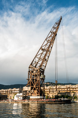 Fototapeta premium Crane Founded in 1914 to build the new battleships of the Austro-Hungarian Imperial Navy in Trieste, Italy.