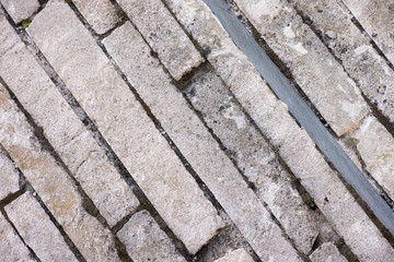 Road of stone blocks