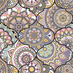 Patchwork pattern. Vintage decorative elements. Hand drawn background. Islam, Arabic, Indian, ottoman motifs. Perfect for printing on fabric or paper.