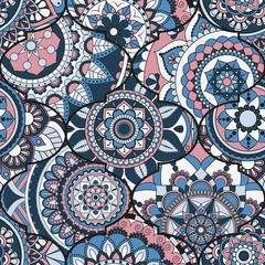 Patchwork pattern. Vintage decorative elements. Hand drawn background. Islam, Arabic, Indian, ottoman motifs. Perfect for printing on fabric or paper.