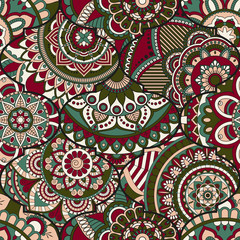 Patchwork pattern. Vintage decorative elements. Hand drawn background. Islam, Arabic, Indian, ottoman motifs. Perfect for printing on fabric or paper.