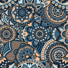 Patchwork pattern. Vintage decorative elements. Hand drawn background. Islam, Arabic, Indian, ottoman motifs. Perfect for printing on fabric or paper.