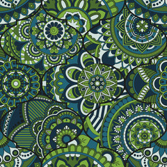 Patchwork pattern. Vintage decorative elements. Hand drawn background. Islam, Arabic, Indian, ottoman motifs. Perfect for printing on fabric or paper.