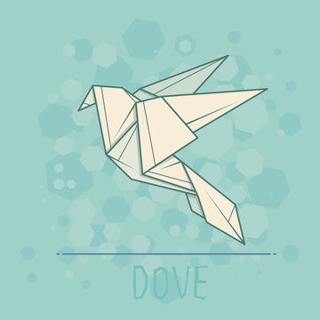 Vector illustration paper origami of dove.