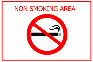 non smoking area sign isolated on white background
