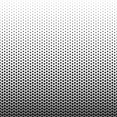 Abstract geometric black and white graphic halftone hexagon pattern. Honeycomb background. Vector illustration on mesh, lattice, tissue structure. Design element for prints, decoration, textile