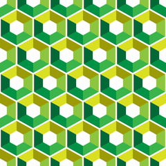 Hexagon with color triangles. Abstract seamless background. Vector illustration. Colorful polygon style with triangular geometric pattern, business hipster style.