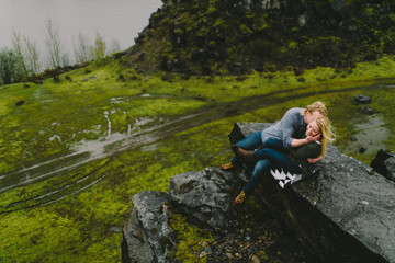 Attractive Young Blond Couple in the Pacific Northwest