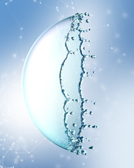Obraz premium Water splash in the form of a sphere . 3D