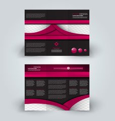 Brochure template. Business trifold flyer.  Creative design trend for professional corporate style. Vector illustration. Black and pink color.