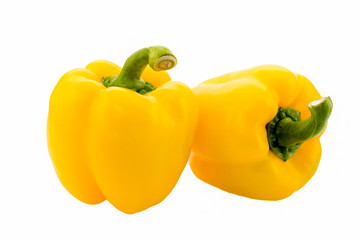 Two yellow bell pepper closeup