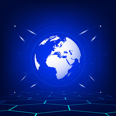 Globe social networks. Web position. Connection.