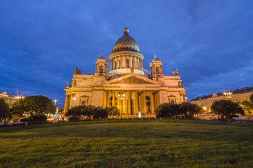 North Europe, Saint Petersburg, Russia. Night summer photo.