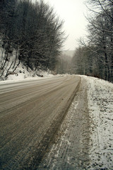 Snowy day.Carefully driving back from 3-5 Pigadia just outside of Thessaloniki.