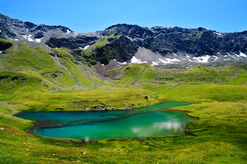 Mountain Lake in the mountains of Western Caucasus