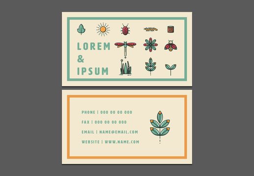 Nature Themed Business Card Layout
