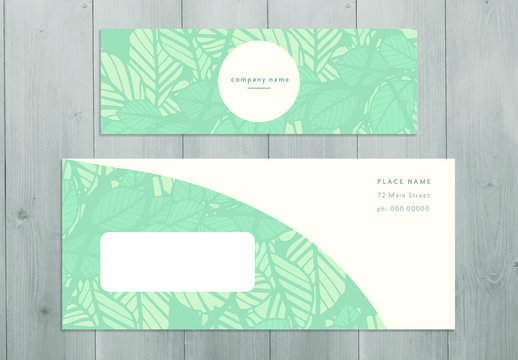 Stationery Set with Leaf Illustration
