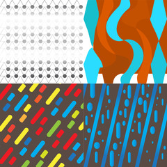 Set of textured backgrounds with different patterns, Vector illustration