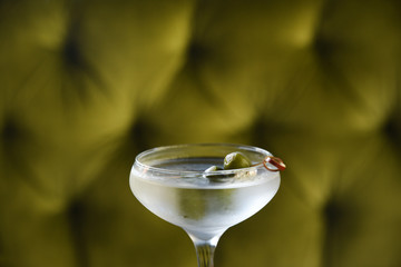 Martini in martini glass, close-up