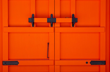 Japanese shinto vermillion orange gate detail