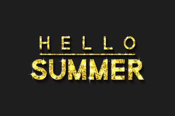 Hello Summer Glitter Text