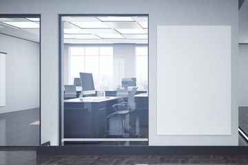 Modern office with empty banner