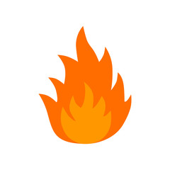 Flat icon fire isolated on white background. Vector illustration.