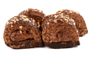 chocolate roll with nuts